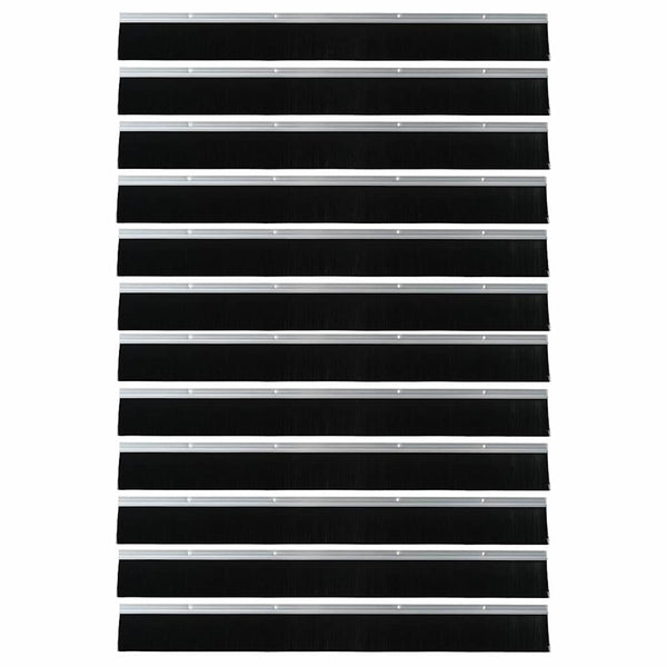 Alumiiniseoksesta valmistettu kierteellinen oven harjasulku 12 kpl Hopea 100 cm