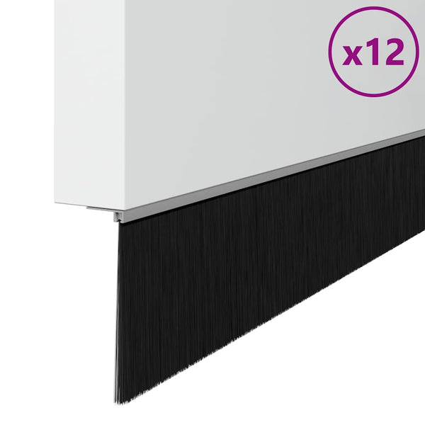 Hopeinen kierteellinen oven harjasulku 12 kpl 100 cm Alumiiniseos