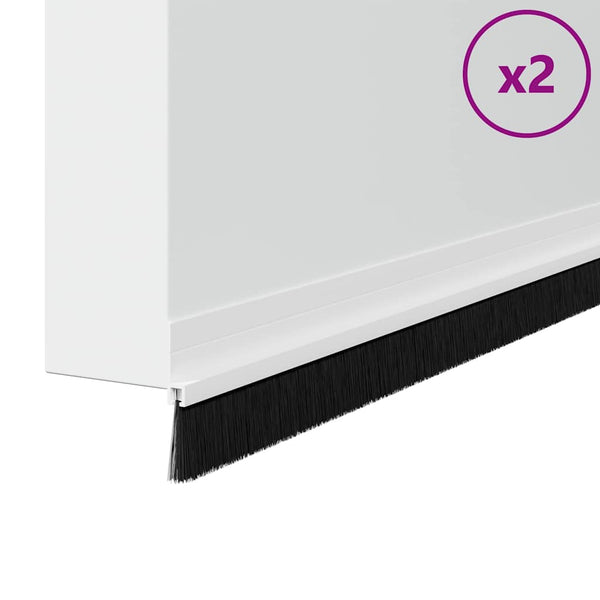 Valkoinen itsekiinnittyvä oven harjatiiviste 2 kpl 100 cm