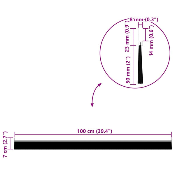 100 cm oven harjatiivisteet 2 kpl Valkoinen itsekiinnittyvä
