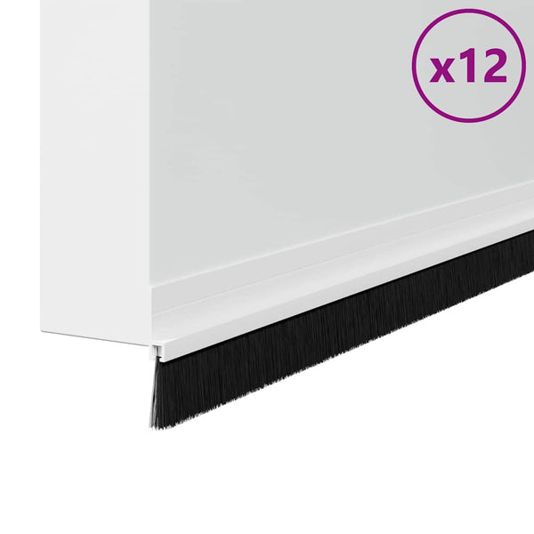 12 kpl valkoista oven harjatiivistettä itsekiinnittyvää 100 cm