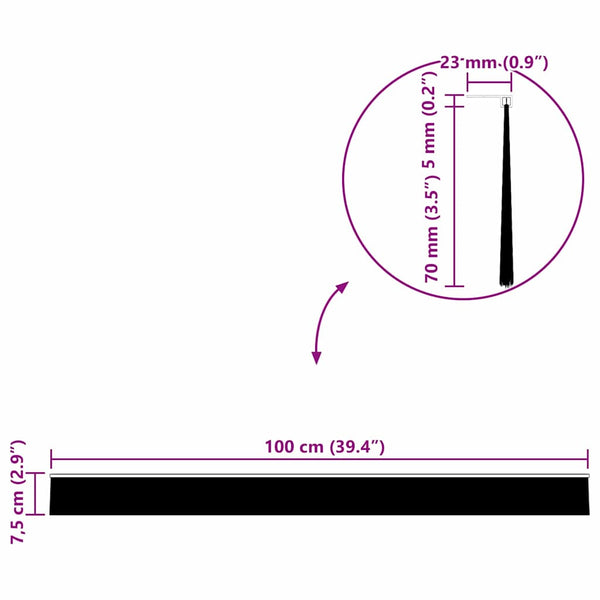 12 kpl itsekiinnittyviä oven harjatiivisteitä valkoisena 100 cm