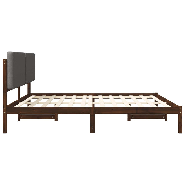 Sängynrunko verhoillulla päädyllä Tummanruskea ja vaaleanharmaa