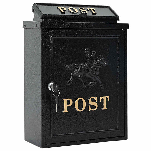 Seinälle Asennettava Postilaatikko ovella Musta 29 x 13 x 41 cm
