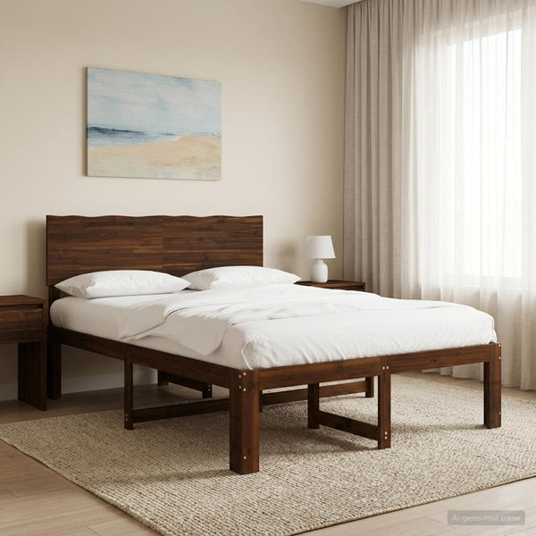 Parivuodekehys päädyn kanssa ROSTOCK Tumma ruskea 5FT King Size