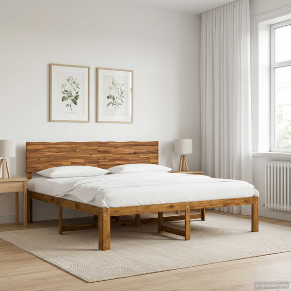 Parivuodekehys päädyn kanssa ROSTOCK Luonnollinen 200 x 200 cm