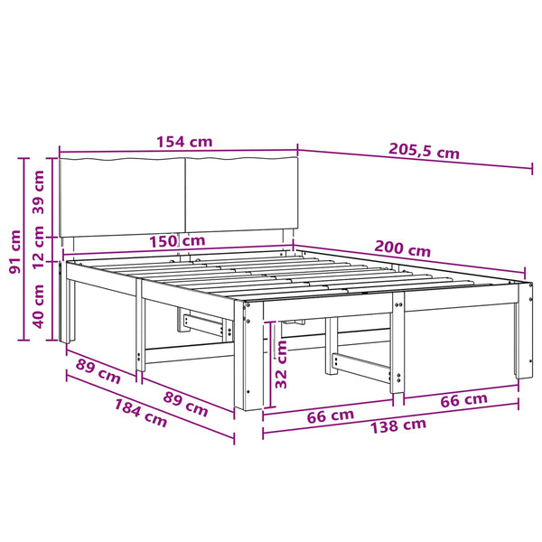 Parivuodekehys päädyn kanssa ROSTOCK Tumma ruskea 5FT King Size