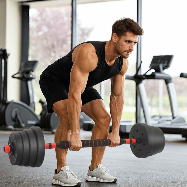 Mustan ja punaisen 4-in-1 Käsipainosetti 121 x 19,5 x 19,5 cm
