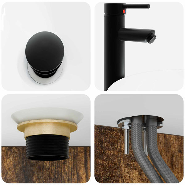 Kylpyhuonekalustesetti 3 kpl Savutammi Tekninen puu
