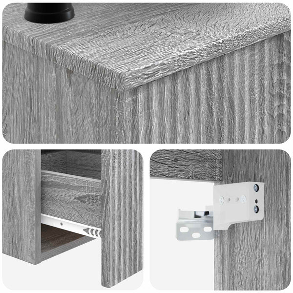 Kylpyhuoneen kaappisetti 3 kpl Harmaa Sonoma 53 x 35 x 39 cm
