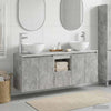 Kylpyhuoneen kaappisetti 3 kpl Betoninharmaa 129 x 35 x 80 cm