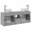 Kylpyhuoneen kaappisetti 3 kpl Harmaa Sonoma 129 x 35 x 80 cm