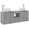 Kylpyhuoneen kaappisetti 3 kpl Harmaa Sonoma 129 x 41 x 80 cm