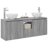 Kylpyhuoneen kaappisetti 3 kpl Harmaa Sonoma 129 x 41 x 80 cm