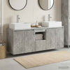 Kylpyhuoneen kaappisetti 3 kpl Betoninharmaa 129 x 41 x 79,5 cm