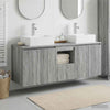 Kylpyhuoneen kaappisetti 3 kpl Harmaa Sonoma 129 x 41 x 79,5 cm