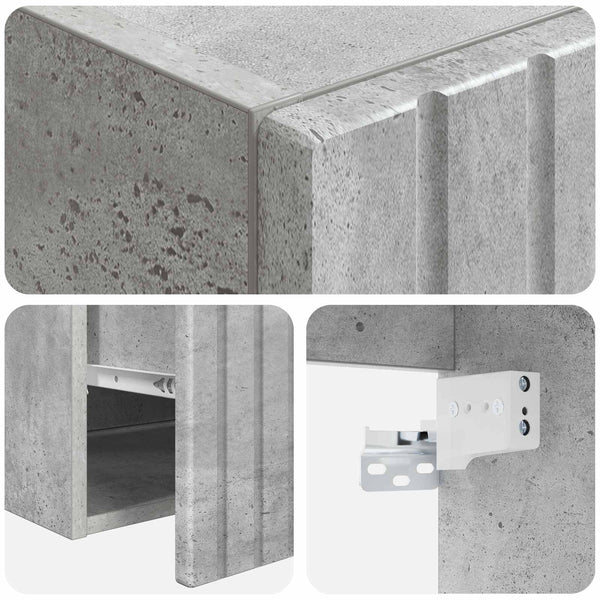 Kylpyhuoneen kaappisetti 3 kpl Betoninharmaa
