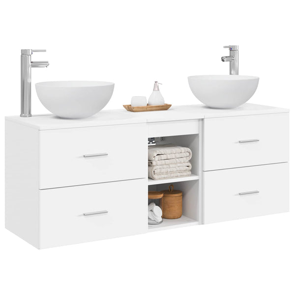 Kylpyhuoneen kaappisetti 3 kpl valkoinen 49,5 x 35 x 63 cm