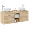 Kylpyhuoneen kaappisetti 3 kpl Sonoma-tammi 129 x 35 x 80 cm