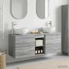 Kylpyhuoneen kaappisetti 3 kpl Harmaa Sonoma 129 x 35 x 80 cm