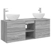 Kylpyhuoneen kaappisetti 3 kpl Harmaa Sonoma 129 x 35 x 80 cm