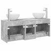 Kylpyhuoneen kaappisetti 3 kpl Betoninharmaa 129 x 35 x 80 cm