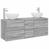 Kylpyhuoneen kaappisetti 3 kpl Harmaa Sonoma 129 x 35 x 80 cm