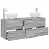 Kylpyhuoneen kaappisetti 3 kpl Harmaa Sonoma 129 x 35 x 80 cm