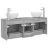 Kylpyhuoneen kaappisetti 3 kpl Harmaa Sonoma 129 x 35 x 80 cm