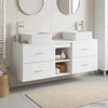 Kylpyhuoneen kaappisetti 3 kpl valkoinen 129 x 41 x 80 cm
