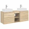 Kylpyhuoneen kaappisetti 3 kpl Sonoma-tammi 129 x 41 x 79,5 cm