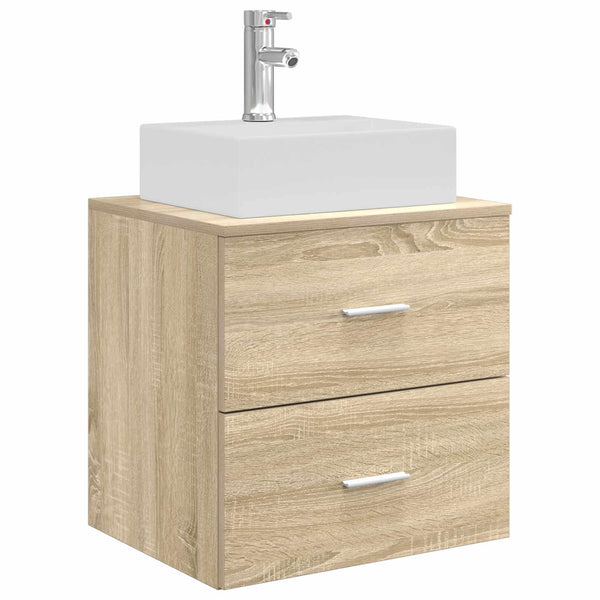 Kylpyhuoneen kaappisetti 3 kpl Sonoma-tammi 129 x 41 x 79,5 cm