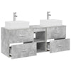 Kylpyhuoneen kaappisetti 3 kpl Betoninharmaa 129 x 41 x 79,5 cm
