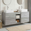 Kylpyhuoneen kaappisetti 3 kpl Harmaa Sonoma 129 x 41 x 79,5 cm