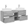 Kylpyhuoneen kaappisetti 3 kpl Harmaa Sonoma 129 x 41 x 79,5 cm