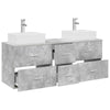 Kylpyhuoneen kaappisetti 3 kpl Betoninharmaa 129 x 41 x 79,5 cm