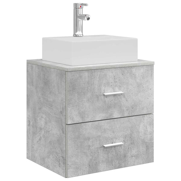 Kylpyhuoneen kaappisetti 3 kpl Betoninharmaa 129 x 41 x 79,5 cm