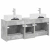 Kylpyhuoneen kaappisetti 3 kpl Betoninharmaa 129 x 41 x 79,5 cm