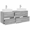 Kylpyhuoneen kaappisetti 3 kpl Harmaa Sonoma 129 x 41 x 79,5 cm