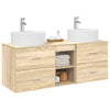 Kylpyhuoneen kaappisetti 3 kpl Sonoma-tammi 129 x 44,5 x 82 cm