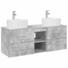 Kylpyhuoneen kaappisetti 3 kpl Betoninharmaa 129 x 44,5 x 82 cm