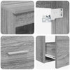 Kylpyhuoneen kaappisetti 3 kpl Harmaa Sonoma 129 x 44,5 x 82 cm