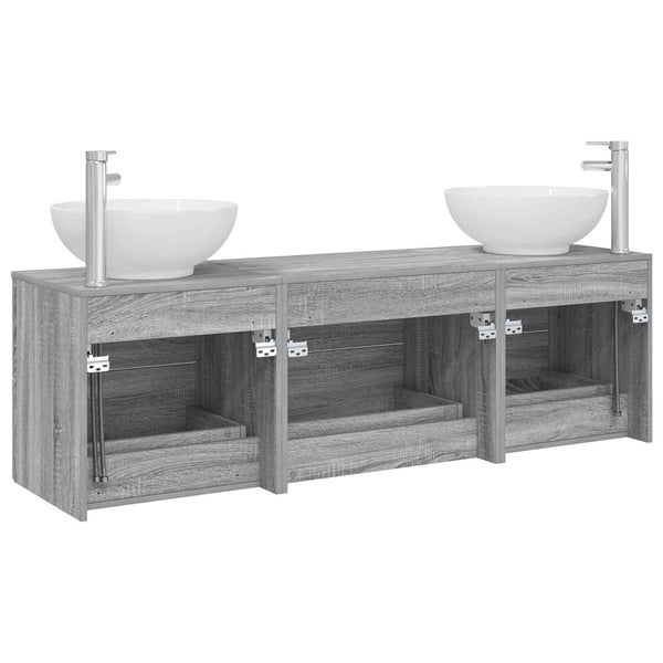 Kylpyhuonekalustesetti 3 kpl Harmaa Sonoma 49,5 x 44,5 x 65 cm