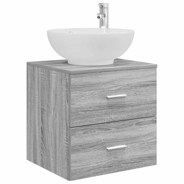 Kylpyhuonekalustesetti 3 kpl Harmaa Sonoma 129 x 44,5 x 80 cm