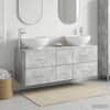 Kylpyhuonekalustesetti 3 kpl Betoninharmaa 129 x 44,5 x 80 cm