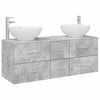 Kylpyhuonekalustesetti 3 kpl Betoninharmaa 129 x 44,5 x 80 cm