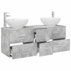 Kylpyhuonekalustesetti 3 kpl Betoninharmaa 129 x 44,5 x 80 cm