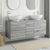 Kylpyhuonekalustesetti 3 kpl Harmaa Sonoma 129 x 44,5 x 80 cm