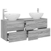 Kylpyhuonekalustesetti 3 kpl Harmaa Sonoma 129 x 44,5 x 80 cm