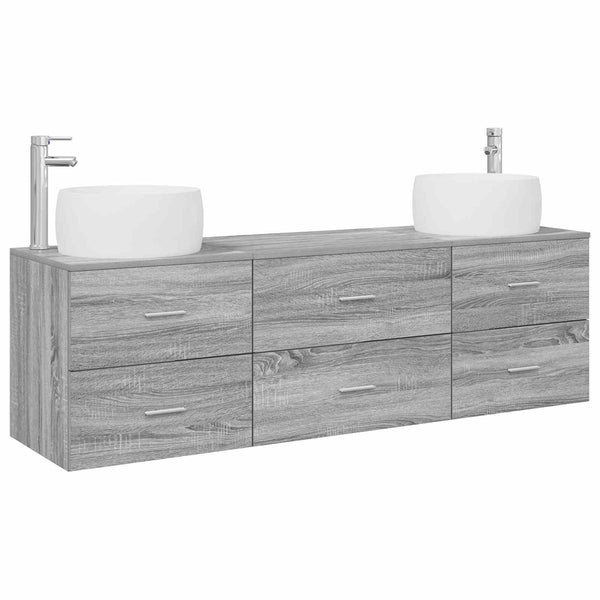 Kylpyhuonekalustesetti 3 kpl Harmaa Sonoma 49,5 x 44,5 x 66 cm